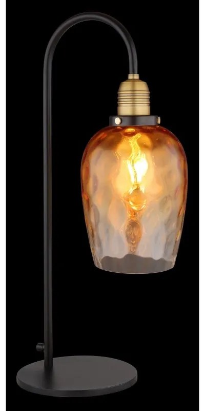 Veioza design decorativ SALVY negru/chihlimbar