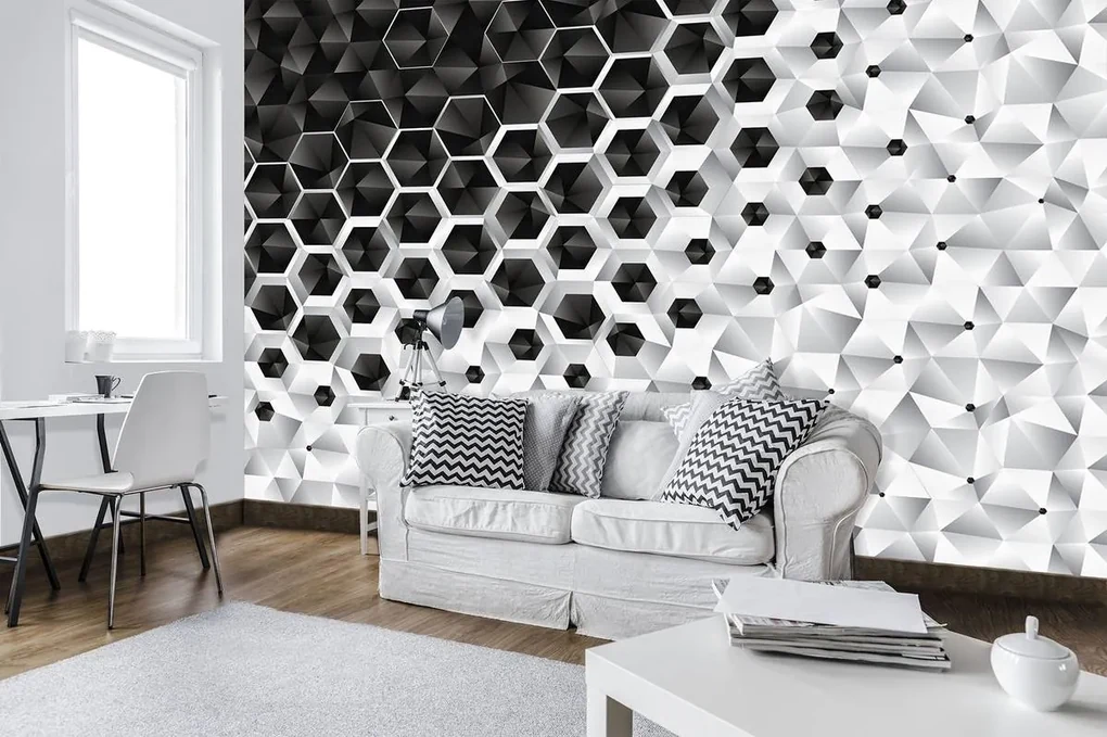 Fototapet - 3D hexagon (152,5x104 cm), în 8 de alte dimensiuni noi