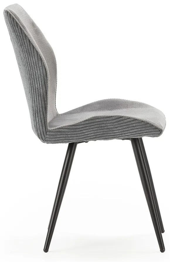 Scaune de dining gri-deschis 2 buc. din catifea reiată Adaya – Marckeric