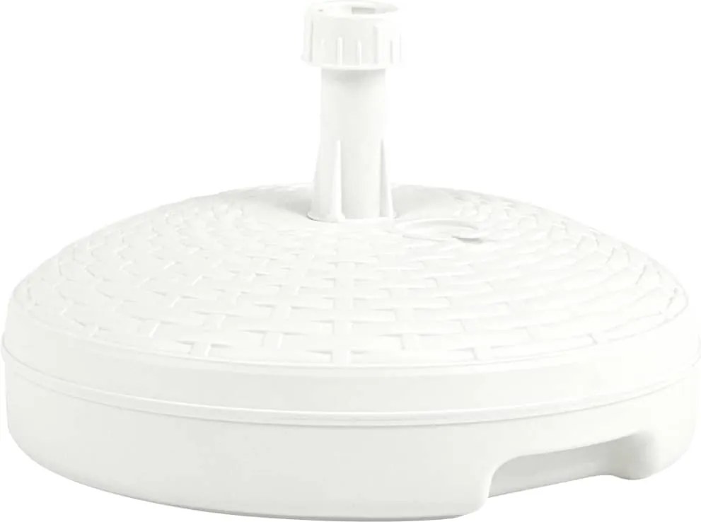 vidaXL Suport umbrelă, umplut cu apă/nisip, alb, 20 L, plastic ratan