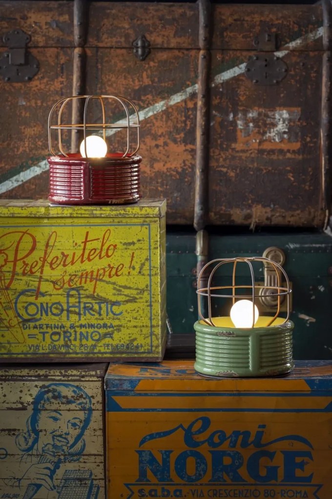 Lampa de masa design retro realizata manual din ceramica INDUSTRIAL