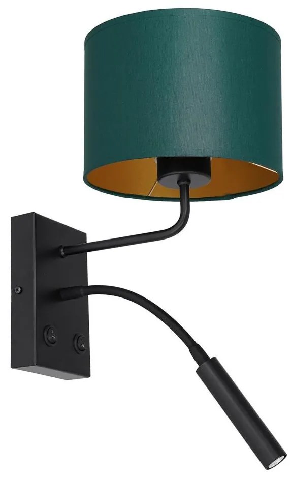 Lampă de perete ARDEN 1xE27/60W+1xG9/8W/230V verde/auriu