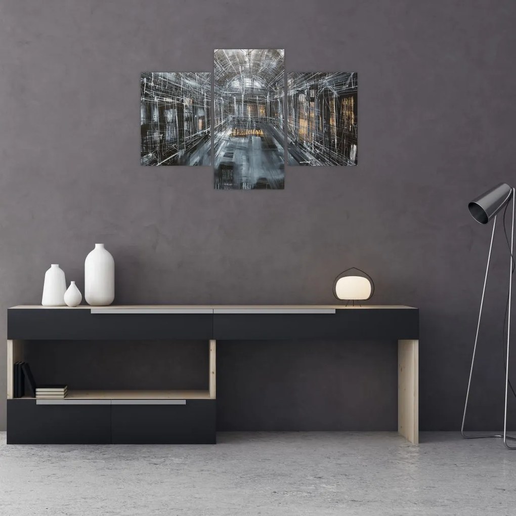 Tablou cu u interiorul clădirii vechi (90x60 cm)