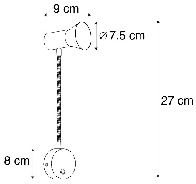 Aplică de perete din bronz cu braț flexibil - Karin Flex