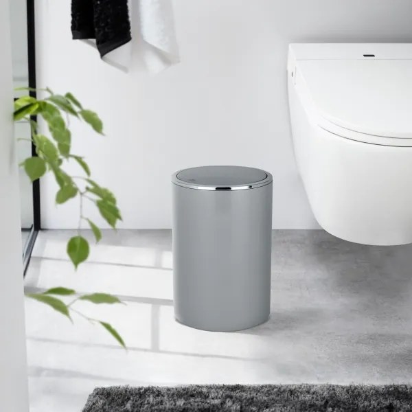 WENKO 22562100 - Coș INCA 18,5x25,5 cm gri/crom lucios