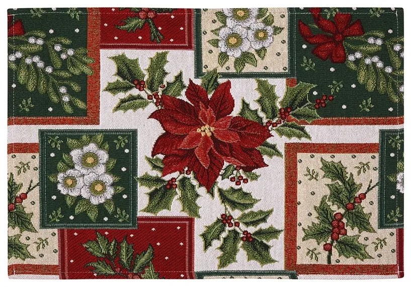 Suport de farfurie goblen Poinsettie 32 x 48 cm