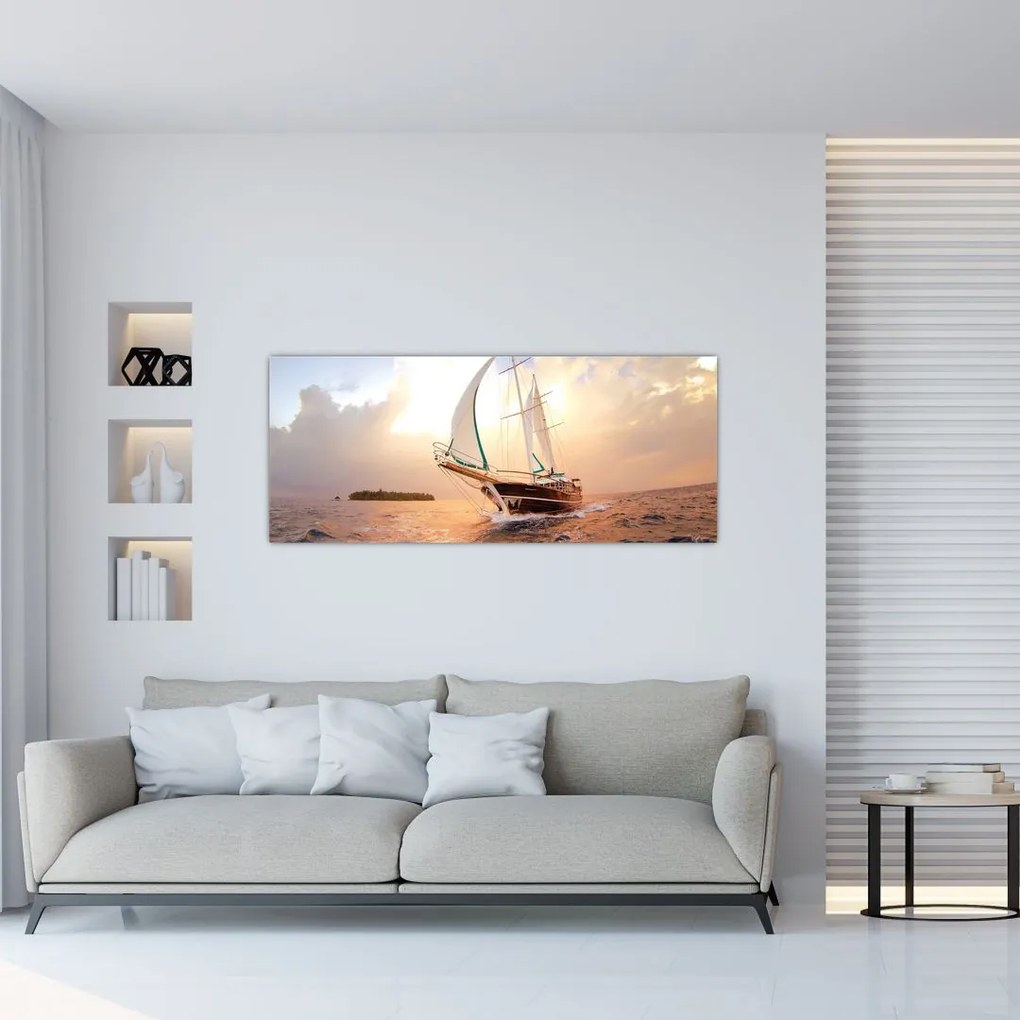 Tablou cu iaht (120x50 cm)