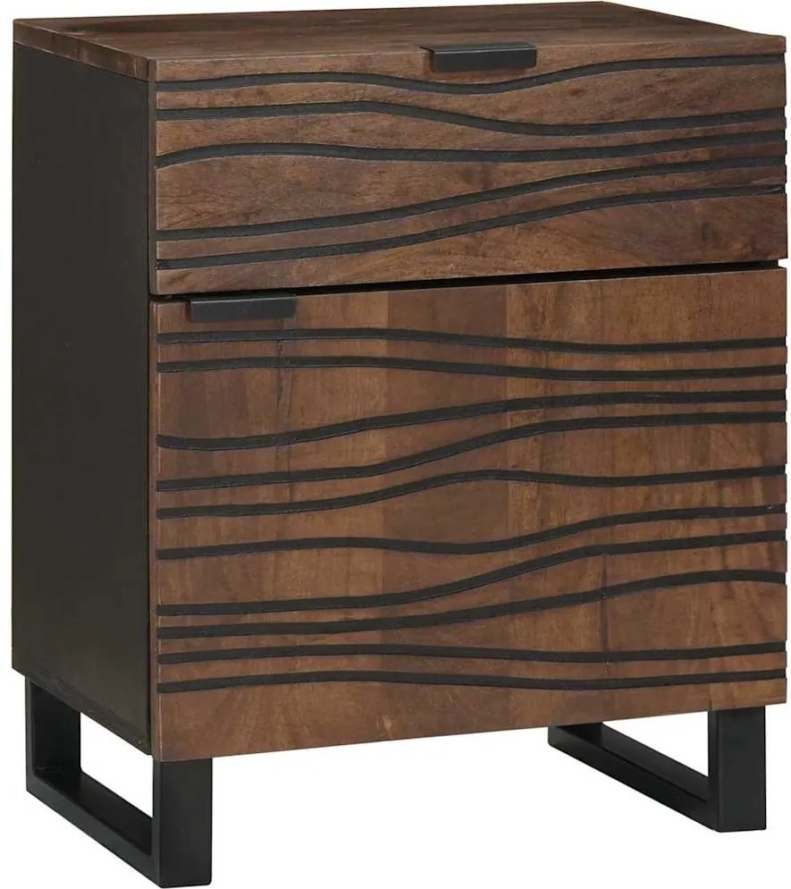 vidaXL Dulap de noapte castan 50 x 33 x 60 cm Lemn masiv de acacia