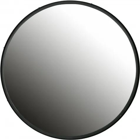 Oglinda rotunda cu rama din metal neagra Lauren, 56x56x4 cm