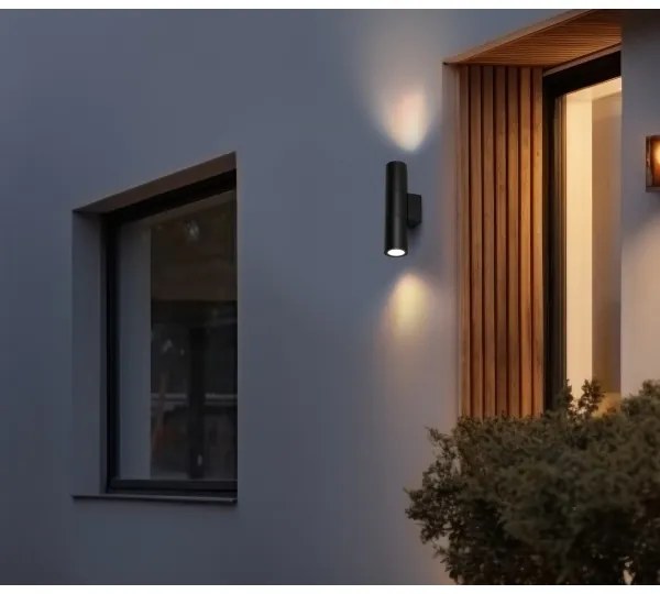 Aplică de exterior 2xGU10/35W/230V IP54 negru rotund