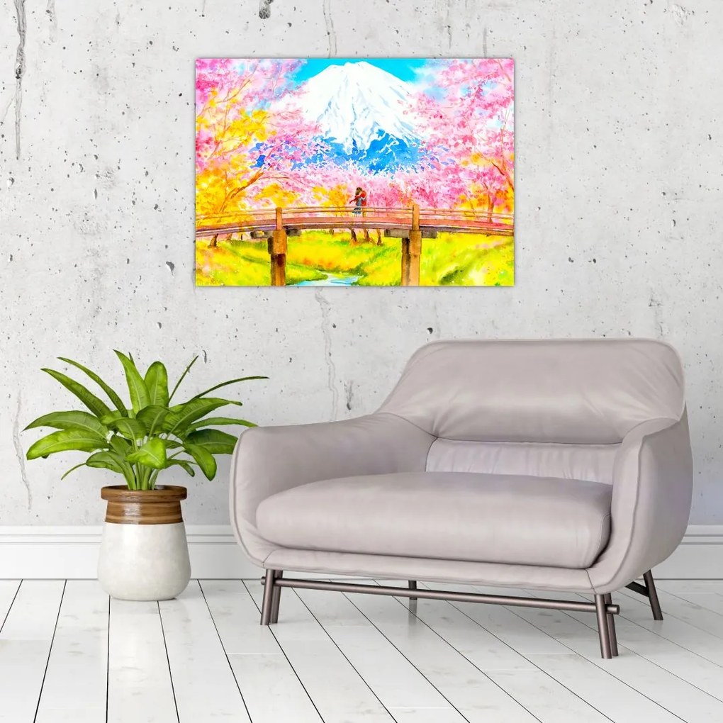 Tablou - Cuplu pictat, acuarelă (70x50 cm)