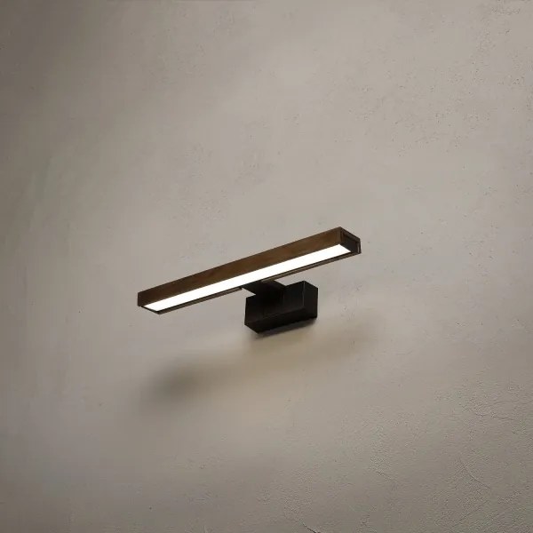 Brilagi - LED iluminare oglindă pentru baie 3în1 WOODY MIRROR LED/8W/230V IP44 negru/stejar-nuc