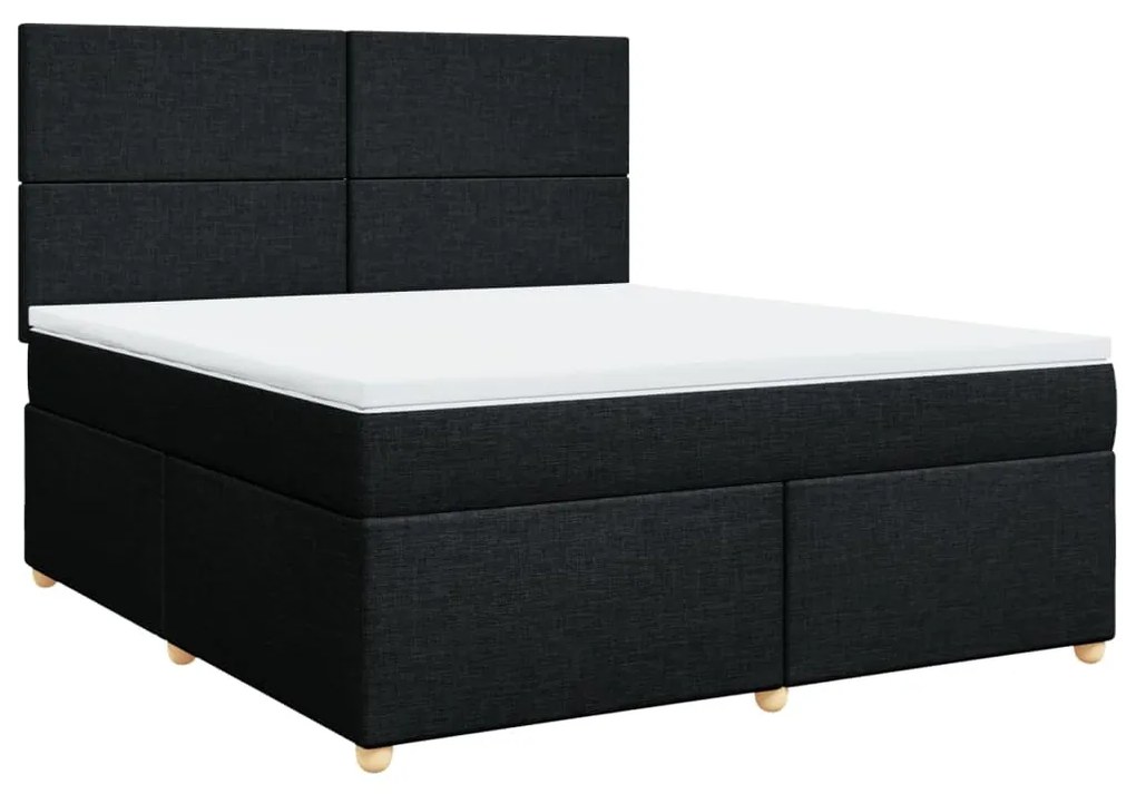 3291354 vidaXL Pat box spring cu saltea, negru, 180x200 cm, catifea