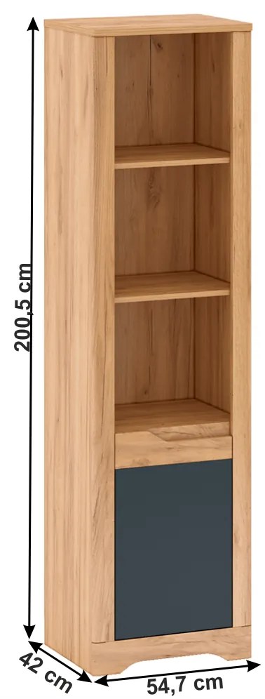 Raft deschis, stejar craft auriu / gri grafit, stânga, FIDEL R1