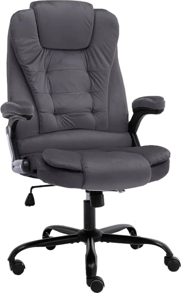 vidaXL Scaun de birou, gri închis, catifea