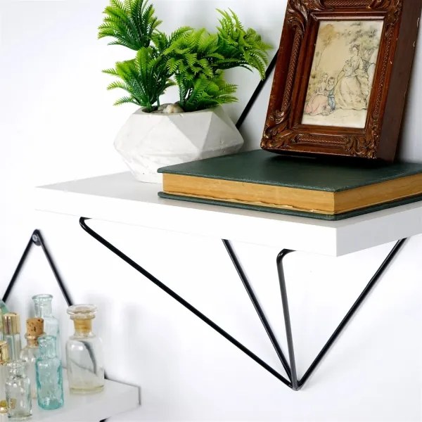 SET 2x raft de perete 14x30 cm alb