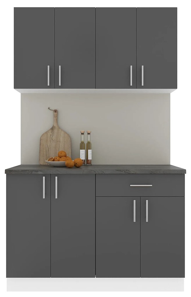 Set Bucatarie Karo V2, Antracit/Alb, Blat Thermo 28 mm, L 120 cm