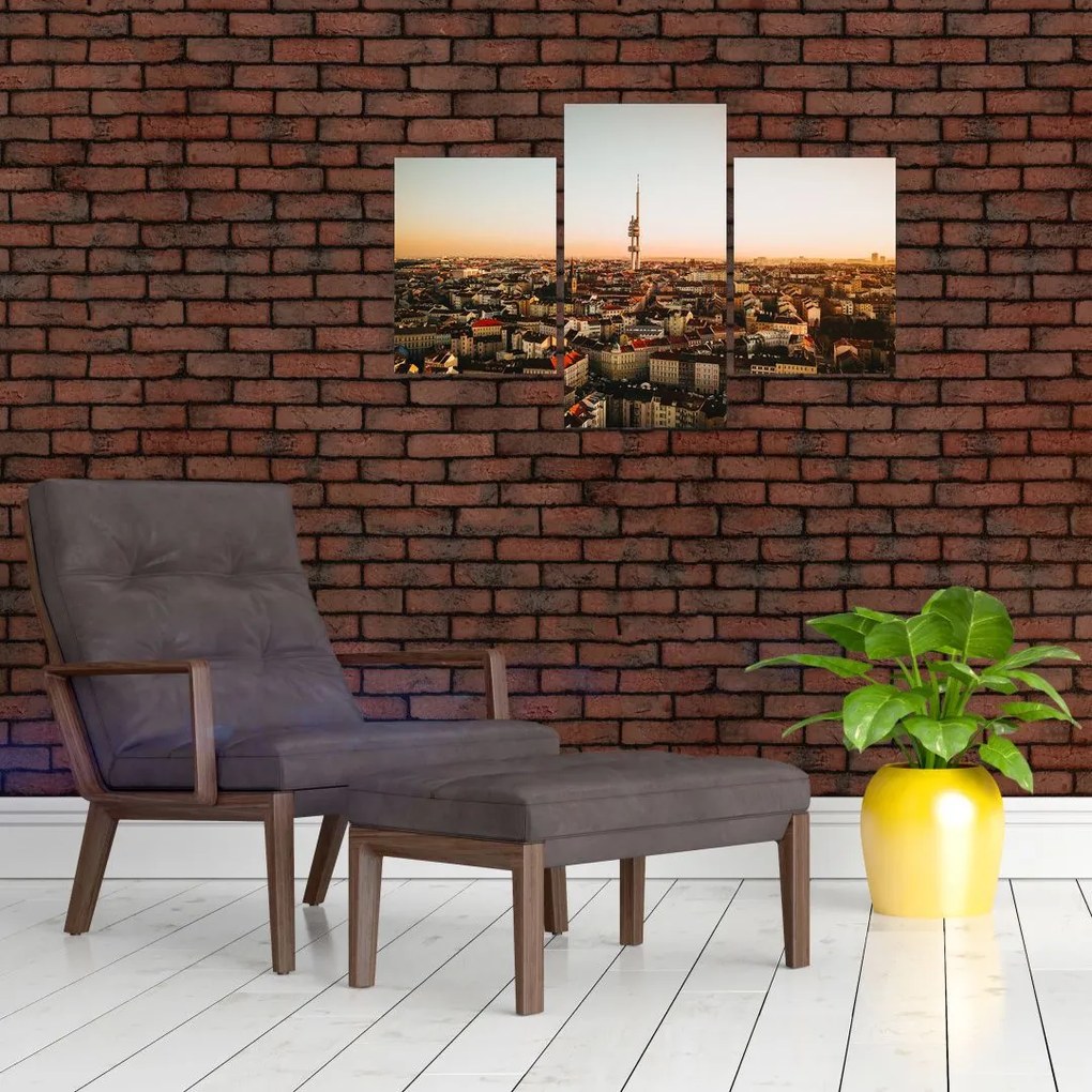 Tablou apusului de soare deasupra orașului Zizkov (90x60 cm)