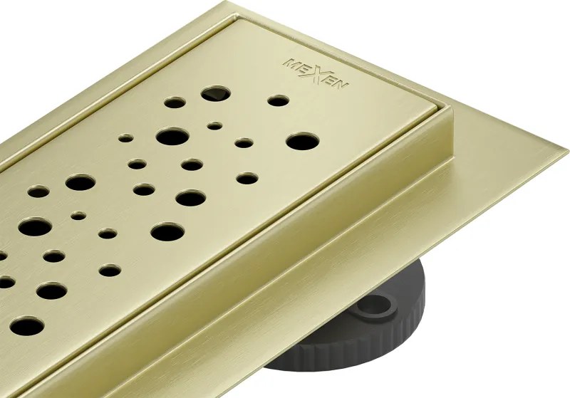 Mexen Flat 360° M12 rigolă liniară rotativă 60 cm, auriu periat - 1A21060-40