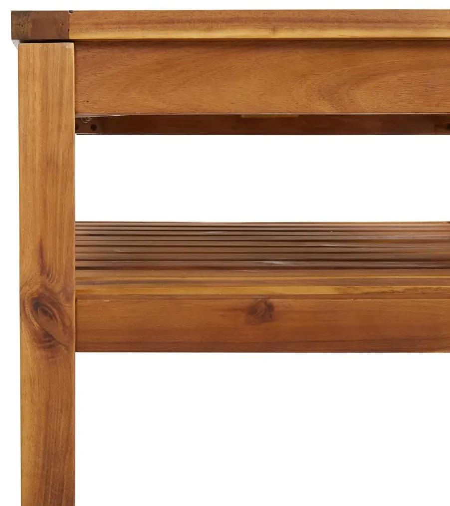 Set mobilier gradina cu perne crem, 6 piese, lemn masiv acacia Crem, 2x colt + mijloc + fotoliu + suport pentru picioare + masa, 1