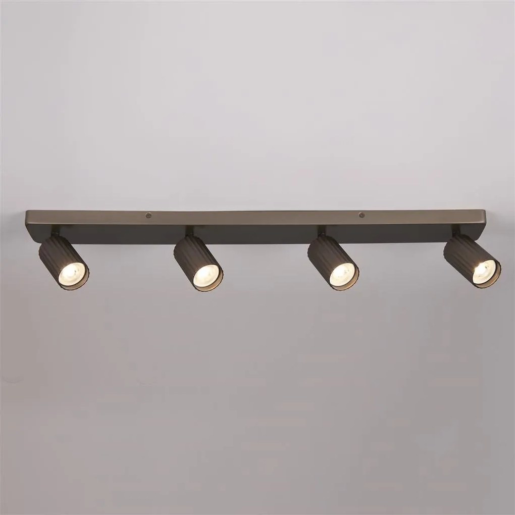 Aplica cu 4 spoturi din aluminiu canelat Anna bronz