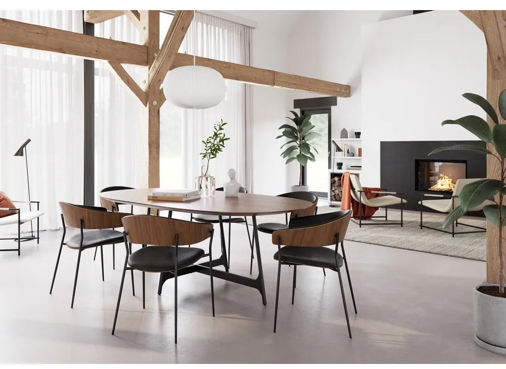 Scaun de sufragerie negru/în culoare naturală deschisă cu cotiere Crib – DAN-FORM Denmark