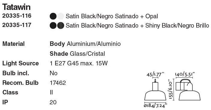 Aplica de perete design ambiental TATAWIN negru