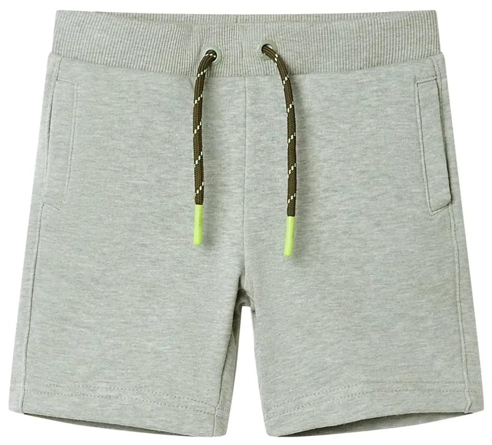 Pantaloni scurți pentru copii cu șnur, kaki deschis melanj, 92
