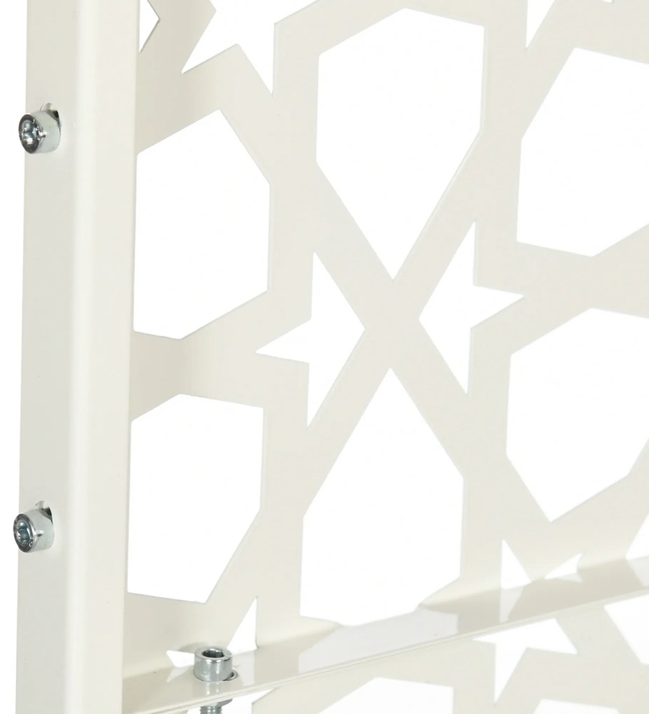 Outsunny Panou paravan de protecție decorativ exterior alb cu model din metal, 92 x 45 x 198 cm | Aosom Romania