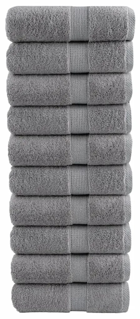 vidaXL Prosoape oaspeți premium SOLUND, 10 buc. gri 30x50cm 600gsm