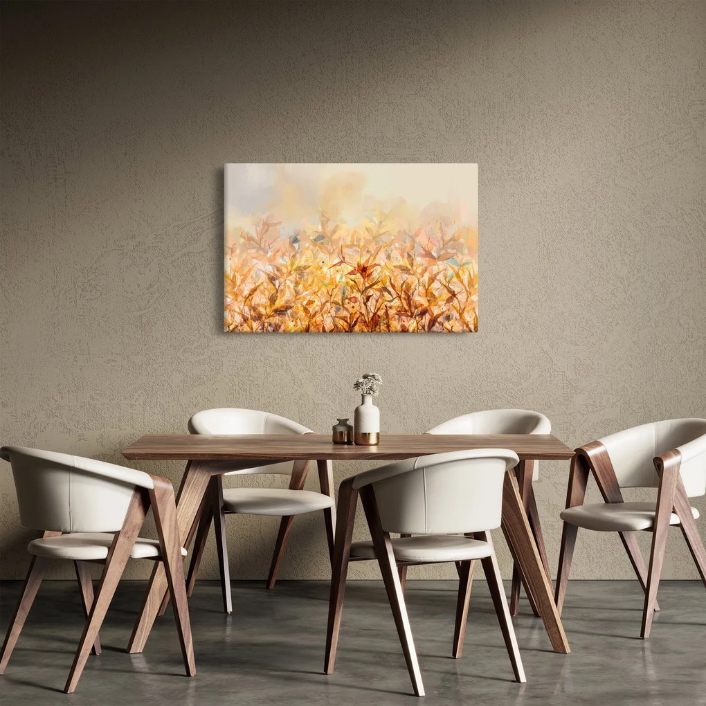 Tablou - Frunze în culori de toamnă, pictură în ulei (90x60 cm)