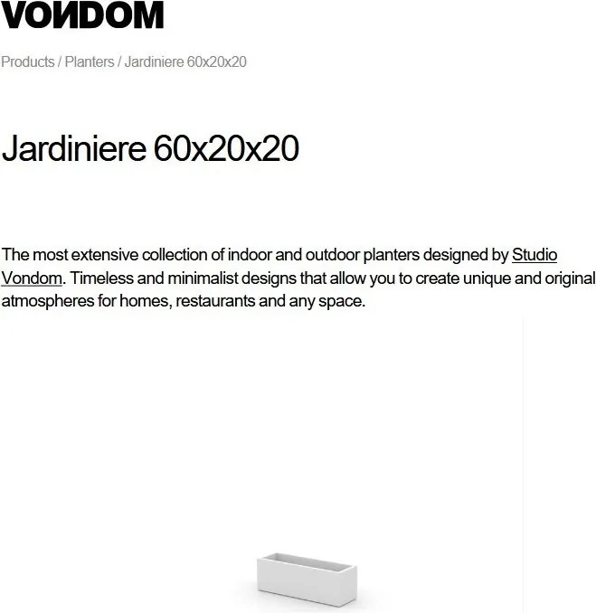 Set de 2 Jardiniere plante design decorativ exterior/interior JARDINIERE 60x20x20cm
