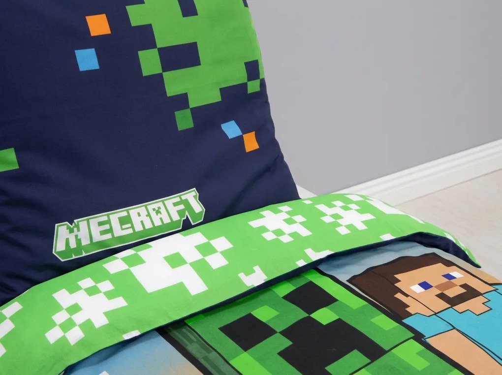 Lenjerie de pat pentru copii MINECRAFT HEROES colorata Dimensiune lenjerie de pat: 70 x 80 cm | 140 x 200 cm