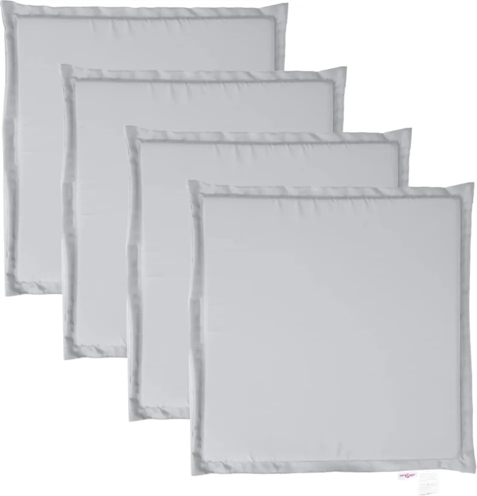 vidaXL Pernă scaun de grădină, 4 buc., gri deschis, 45x45x2 cm, pătrat