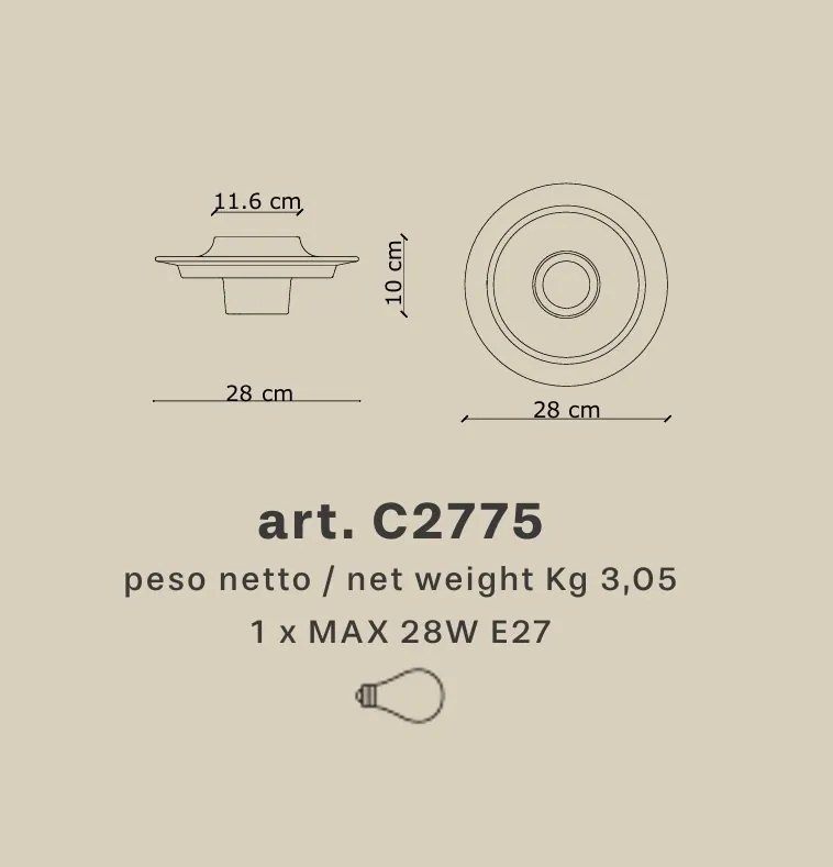 Aplica din ceramica design italian realizata manual Voila