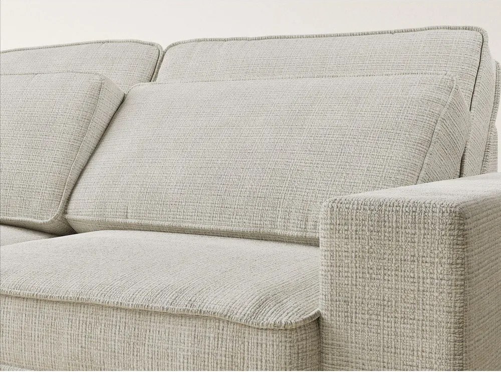 Colțar grej cu tapițerie din chenille (cu colț pe partea stângă/în formă de ”L”) Kirou – Maison de Rêve