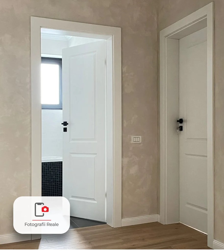 Usa cu toc reglabil HDF PORTA VIENA - ST DR 140-180 mm, Alb - Vopsit