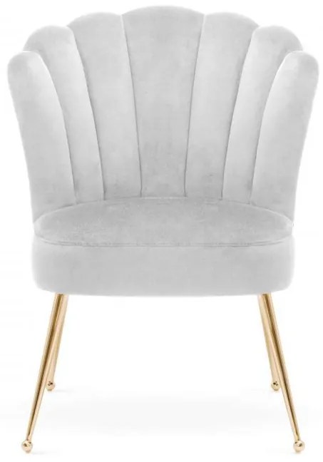 Scaun Bolonia velvet gri deschis/gold - H90