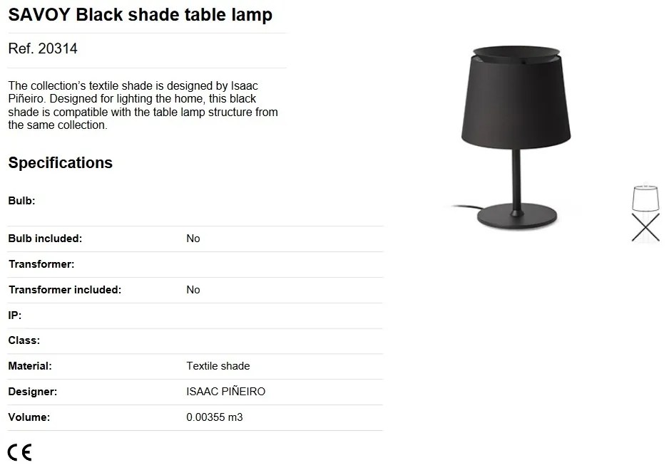 Lampa de masa / Veioza moderna design elegant SAVOY neagra