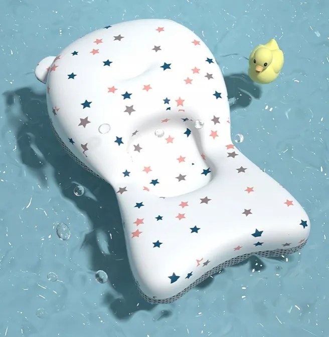 Cada de baie pliabilă pentru copii VAIANA PREMIUM cu pernă și suport - mai multe culori Albastru