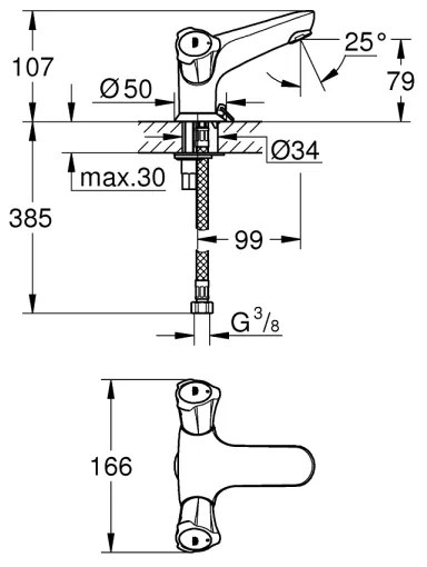 GROHE 21100001 - Baterie lavoar COSTA L DN 15, crom lucios