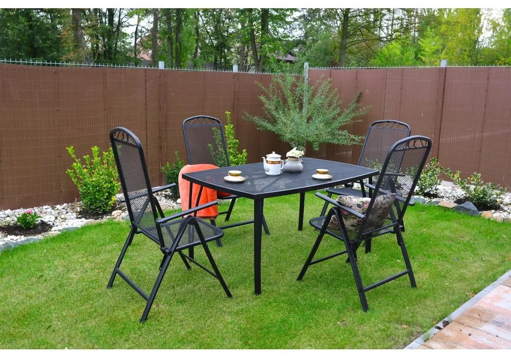 Scaun de grădină negru din metal – Rojaplast