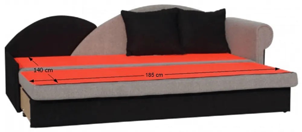 Coltar extensibil, gri/negru, model dreapta, DIANE