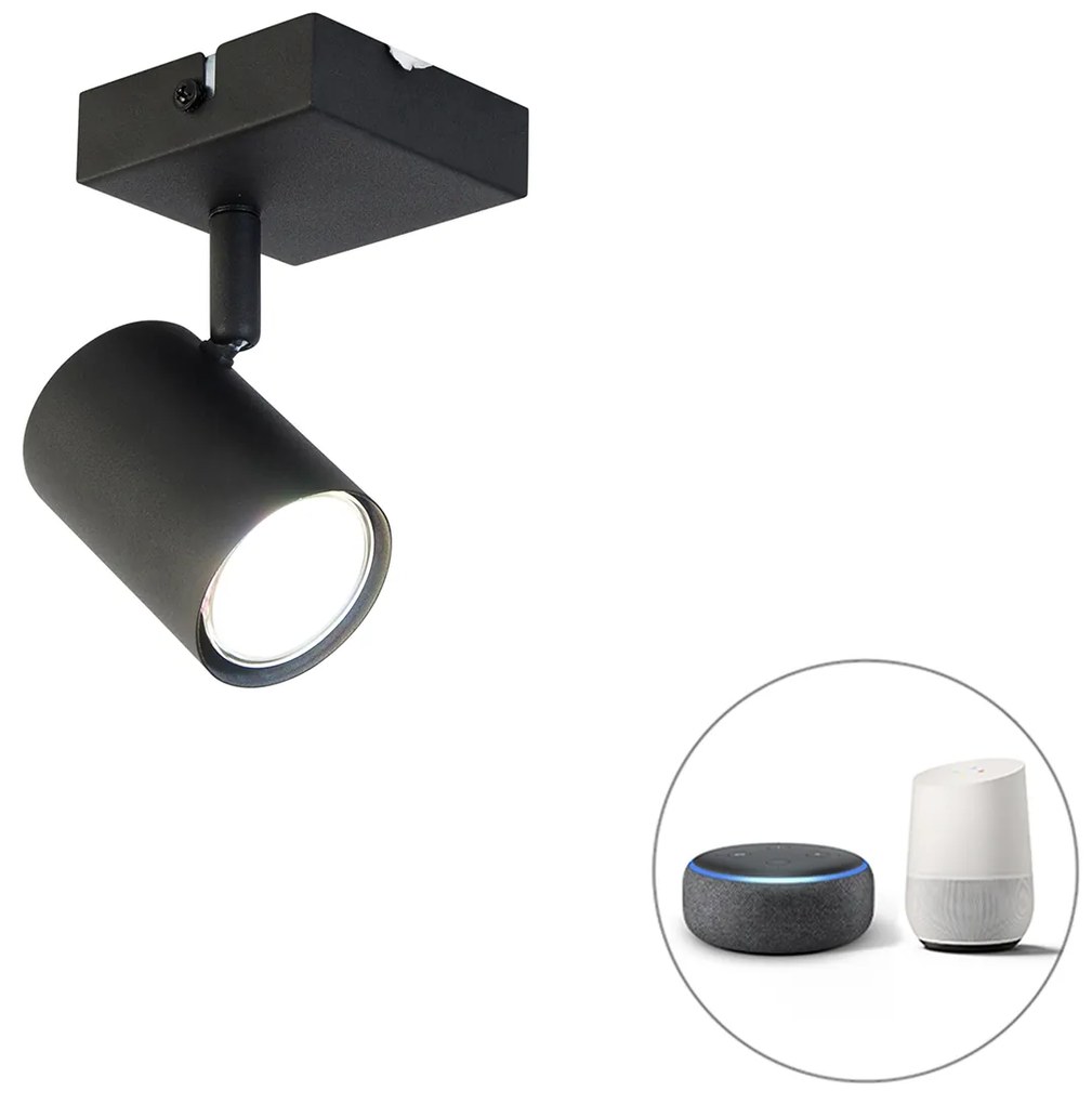 Spot inteligent negru reglabil pătrat cu Wi-Fi GU10 - Jeana