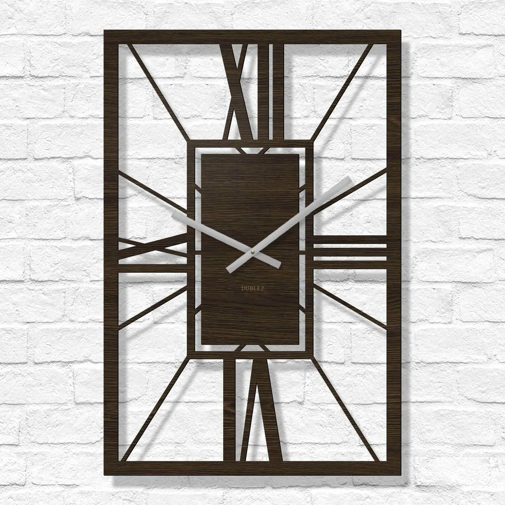 DUBLEZ | Ceas roman din lemn - Arch Deco