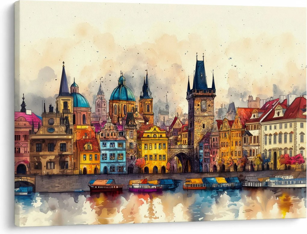 Tablou - Toamna în orașul pictat (70x50 cm)