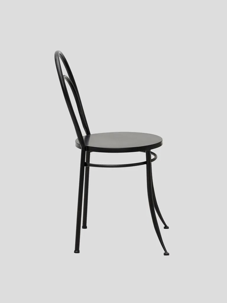 Scaun exterior negru din metal Curbis
