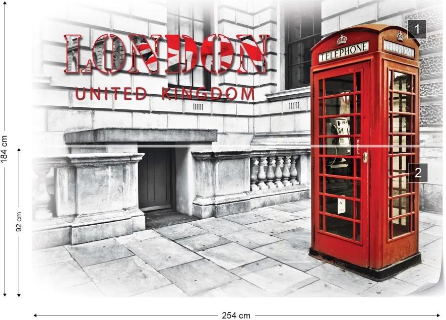 Fototapet GLIX - London Red Telephone Box + adeziv GRATUIT Tapet nețesute - 254x184 cm
