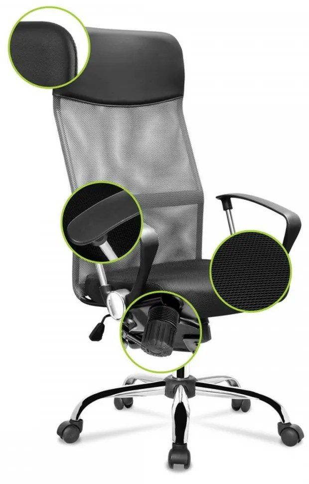 Scaun rotativ Lincoln negru-gri