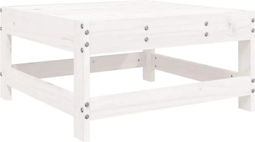 vidaXL Taburet de grădină, alb, lemn masiv de pin